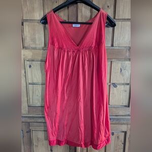 Vintage Vanity Fair Night Dress. Red. Sheers. Flower Details. Romantic. Coquette
